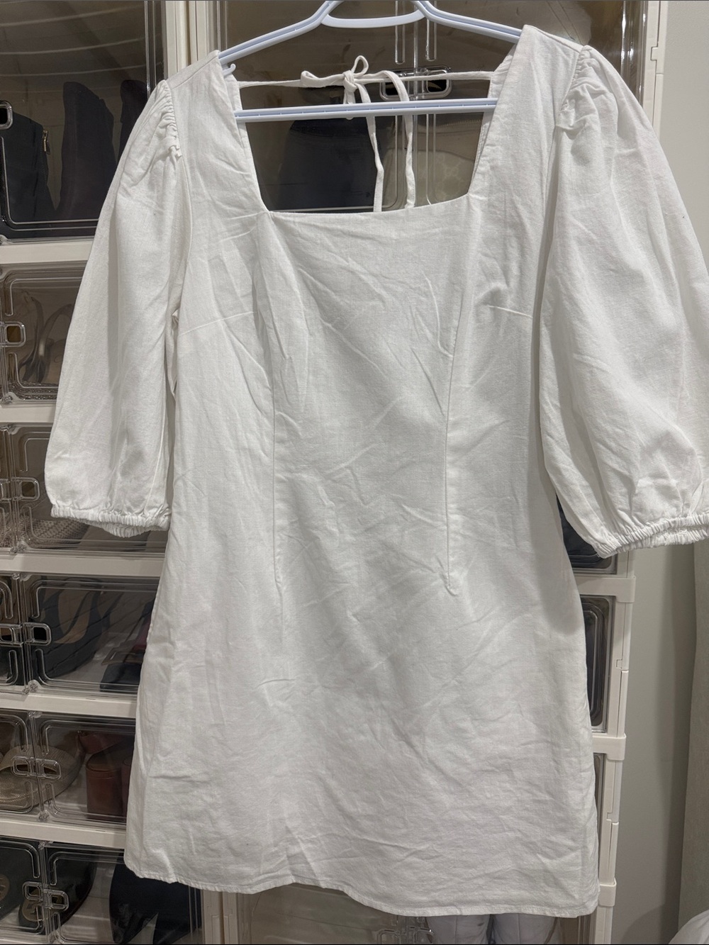a new day White Square-Neck Puff Sleeve Mini Dress